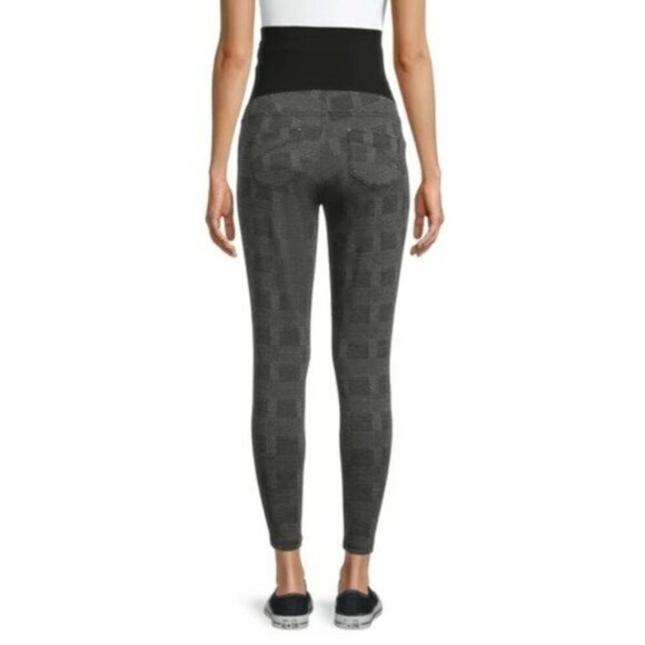 NWT Time and Tru Women's Maternity Jegging, Grey Plaid, size M (8-10) - Picture 2 of 7